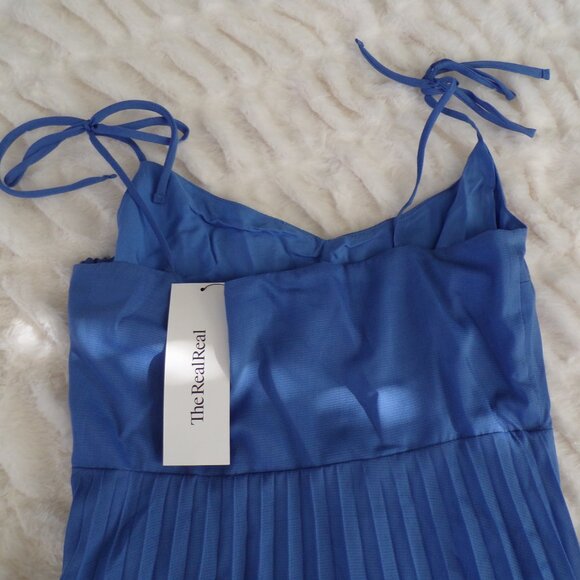 NWT Sezane blue Feminine Midi Dress 36 - Picture 8 of 8